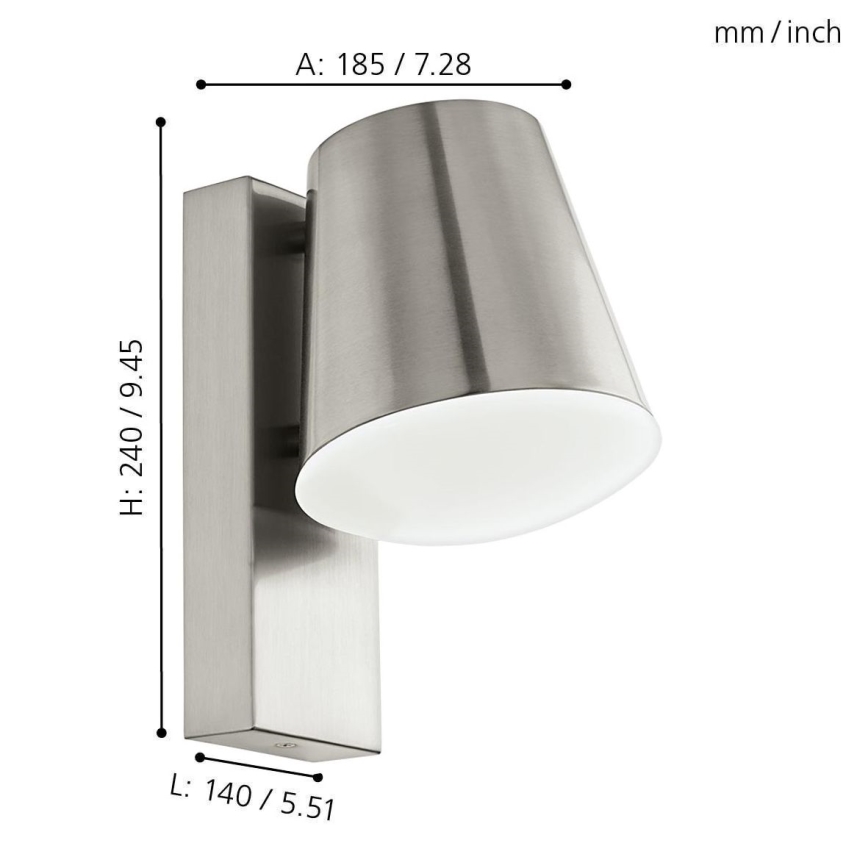 Eglo 33562 - LED Dimbar vägglampa utomhus CALDIERO-C 1xE27/9W/230V IP44