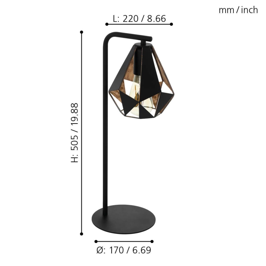 Eglo 43058 - Bordslampa CARLTON 1xE27/60W/230V