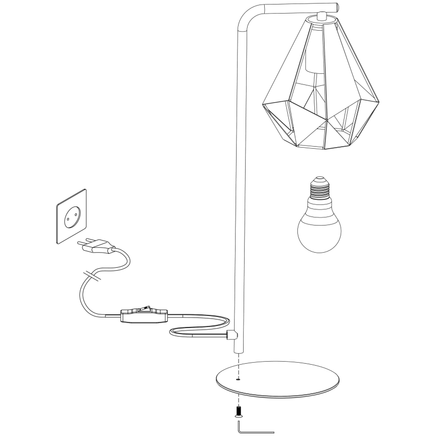 Eglo 43058 - Bordslampa CARLTON 1xE27/60W/230V