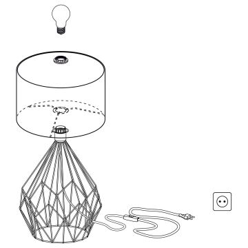 Eglo 43078 - Bordslampa CARLTON 1xE27/60W/230V