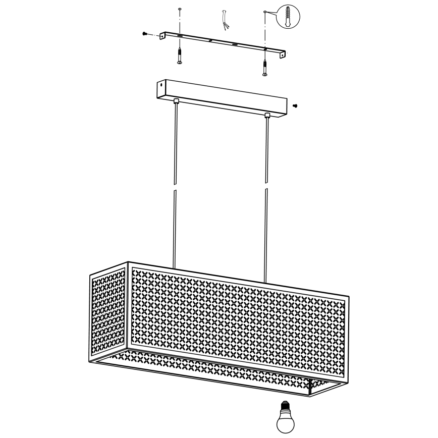 Eglo - Takkkrona på ett snöre  3xE27/40W/230V