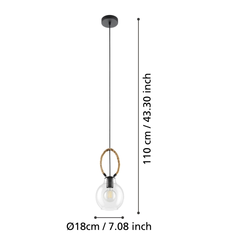 Eglo - Takkkrona på ett snöre  1xE27/40W/230V