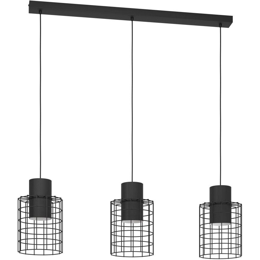 Eglo - Takkkrona på ett snöre  3xE27/40W/230V svart 