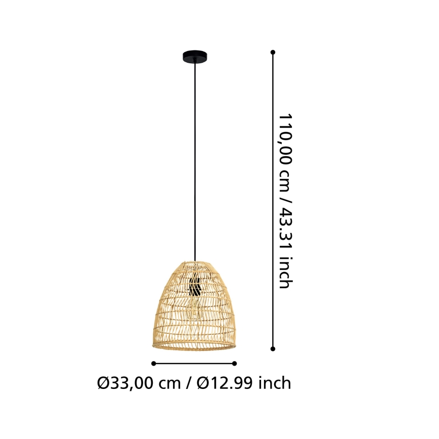 Eglo - Ljuskrona med upphängningsrem 1xE27/40W/230V