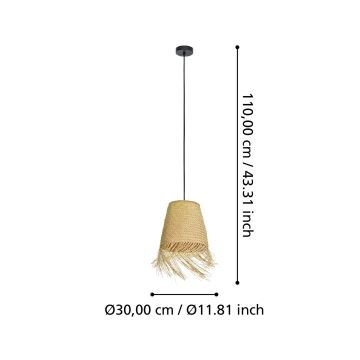 Eglo - Ljuskrona med upphängningsrem 1xE27/40W/230V