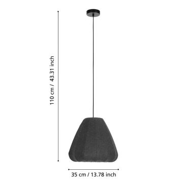 Eglo - Ljuskrona med textilsladd 1xE27/40W/230V diameter 35 cm