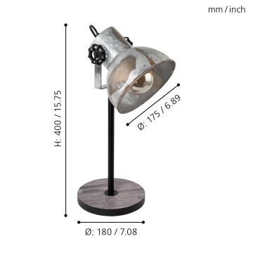 Eglo 49718 - Bordslampa BARNSTAPLE 1xE27/40W/230V