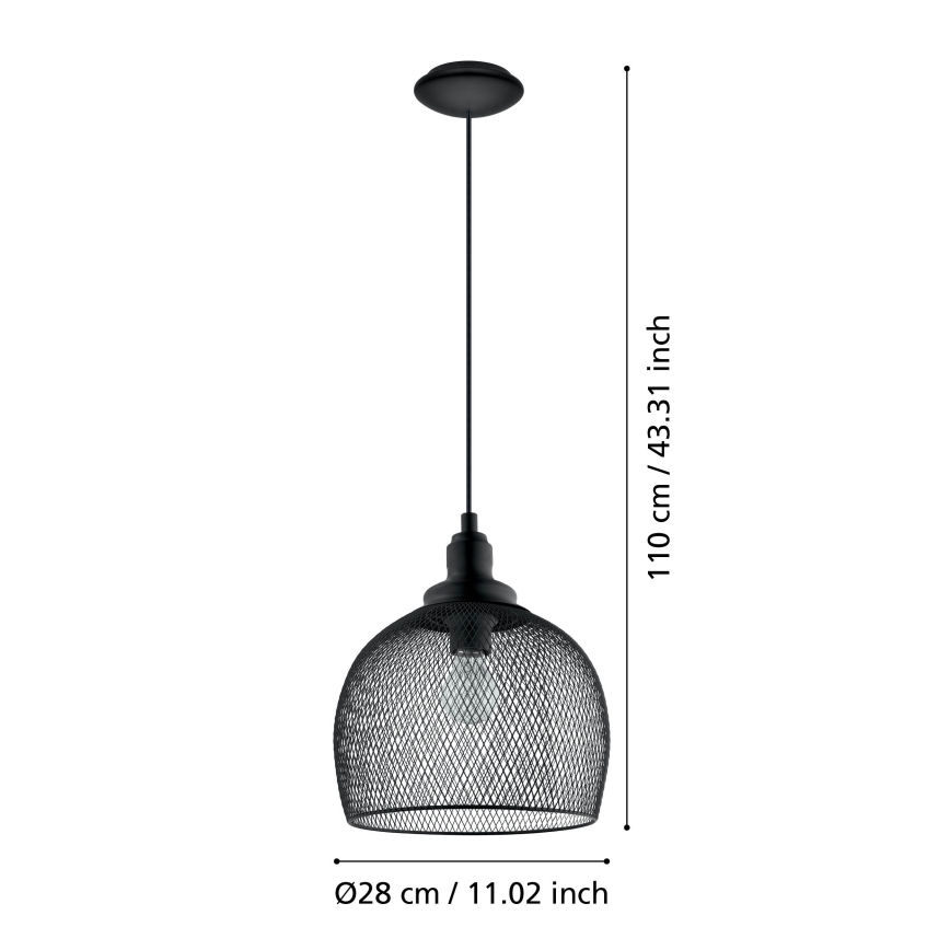 Eglo 49736 - Hängande lampa STRAITON 1xE27/60W