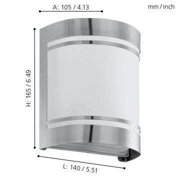 Eglo 74009 - Vägglampa för utomhusbruk ROSADA 1xE27/40W/230V IP44