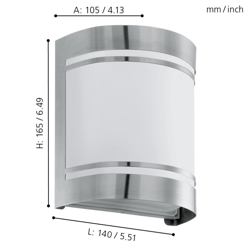 Eglo 74009 - Vägglampa för utomhusbruk ROSADA 1xE27/40W/230V IP44