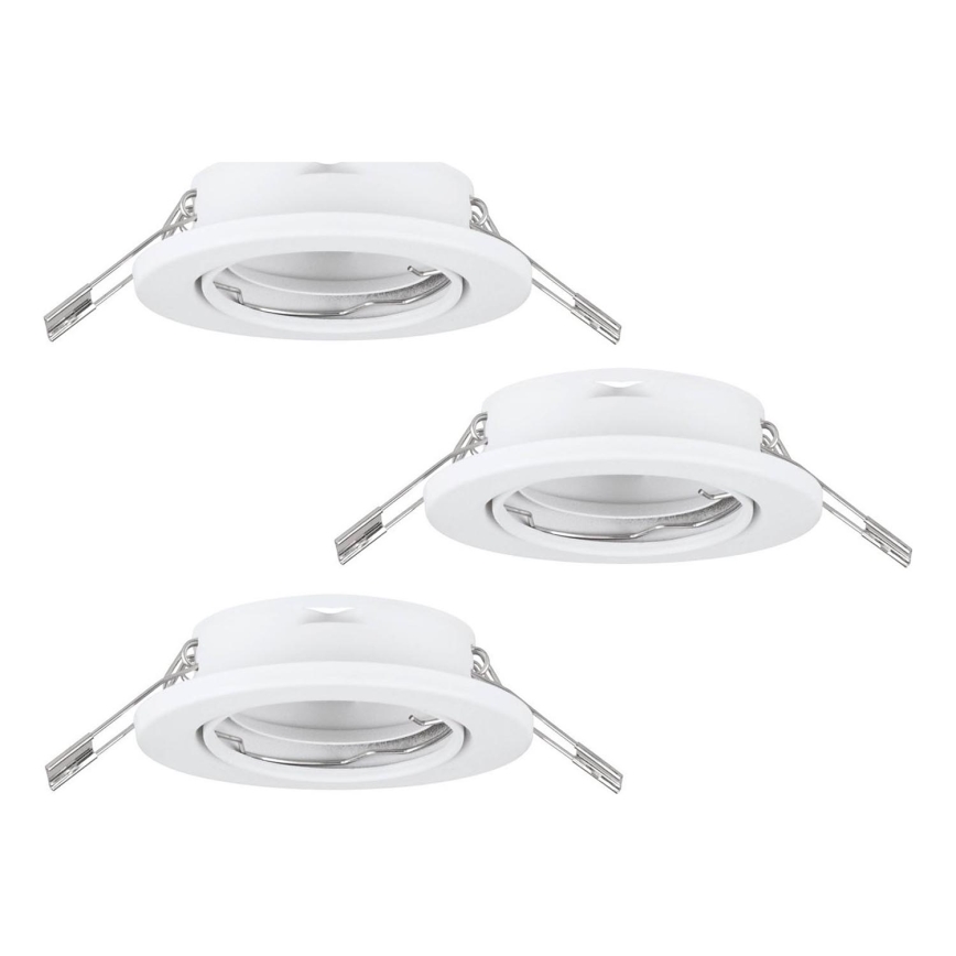 Eglo 75674 - KIT 3x Badrum infälld lampa AGULO 1xGU10/35W/230V IP23 vit