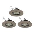 Eglo 78705 - KIT 3x LED infälld belysning PENETO 1xGU10/3,3W/230V krom