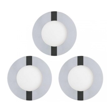 Eglo 78733 - KIT 3x Infälld LED badrumsbelysning FUEVA 1xLED/2,7W/230V IP44