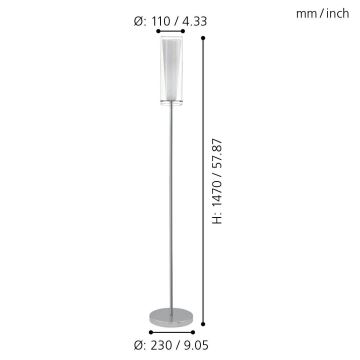 EGLO 89836 - Golvlampa PFOR 1xE27/60W