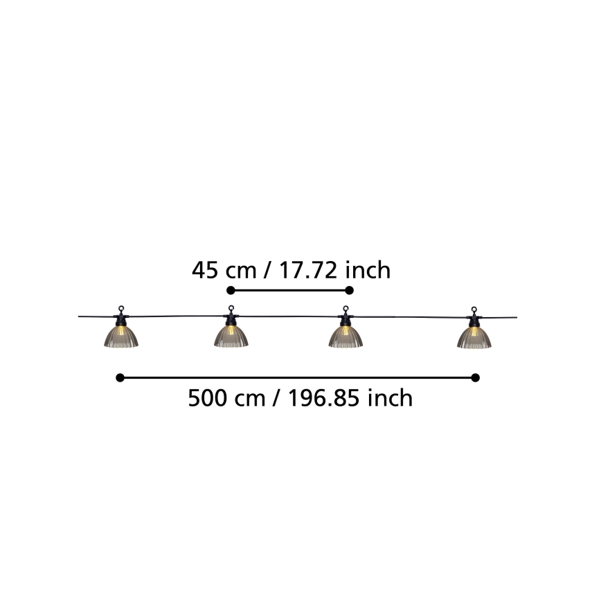 Eglo - LED Dekorativ utomhusslinga 12xLED/0,066W/3,2V IP44