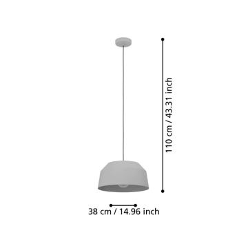 Eglo - Ljuskrona med upphängningsrem 1xE27/40W/230V diameter 38 cm