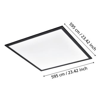 Eglo - LED taklampa LED/33W/230V 60x60 cm svart