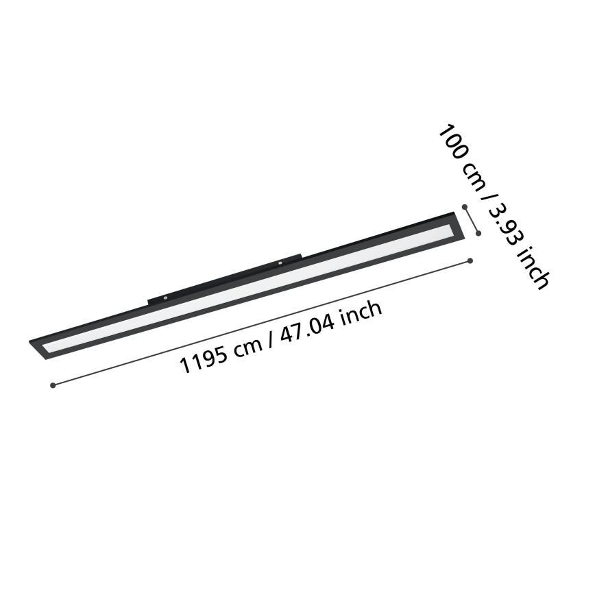 Eglo - LED taklampa LED/38W/230V 120x10 cm svart