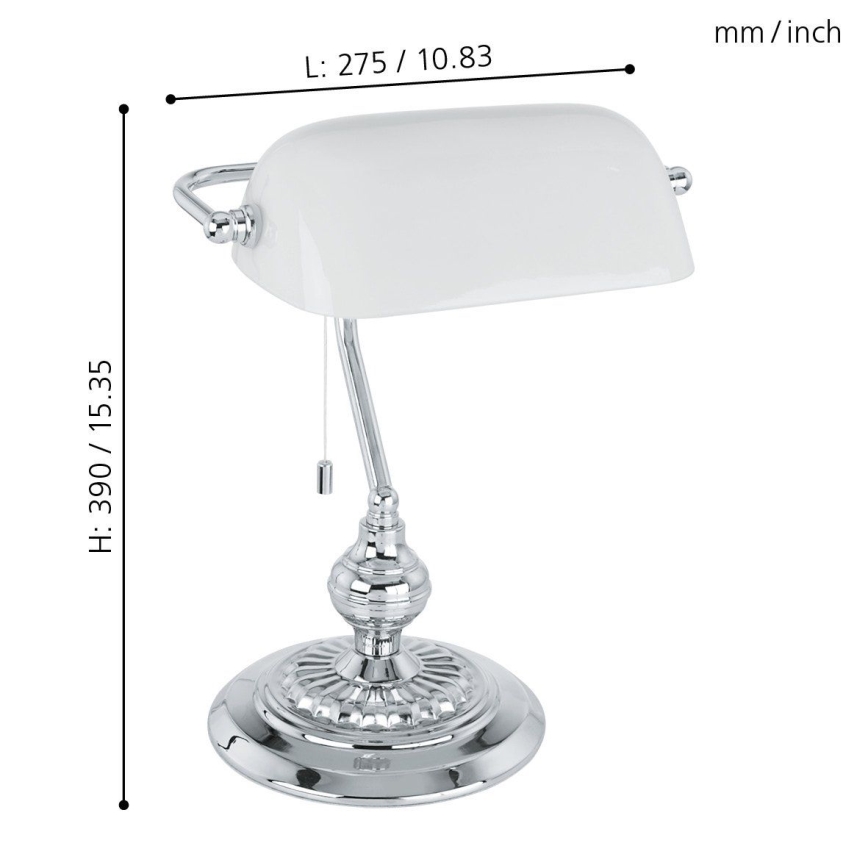 Eglo 90968 - Bordslampa  BANKER E27/60W