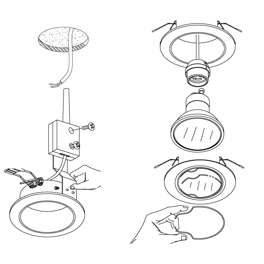 Eglo - SET 3x LED Infälld belysning PENETO 3xGU10-LED/5W/230V