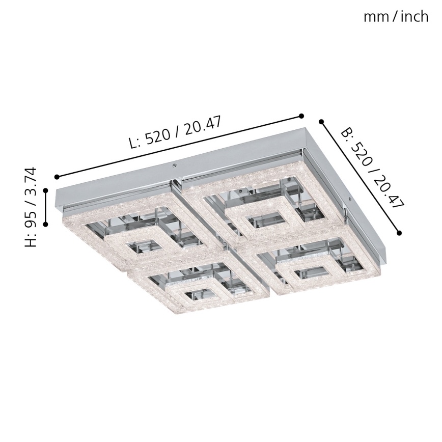 Eglo 95661 - LED Kristallampa tak FRADELO LED/48W/230V