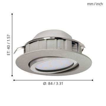 Eglo 95856 - LED Hängande Takbelysning PINEDA 1xLED/6W/230V