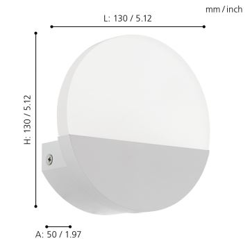 Eglo 96039 - LED Väggbelysning METRASS 1 1xLED/4.5W/230V