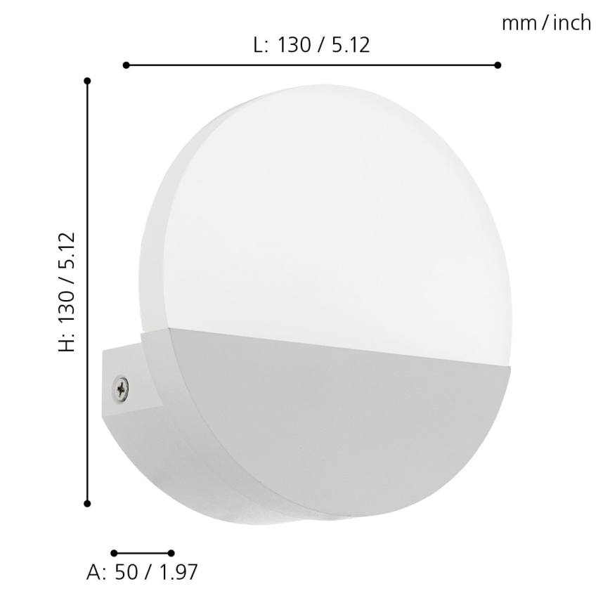 Eglo 96039 - LED Väggbelysning METRASS 1 1xLED/4.5W/230V