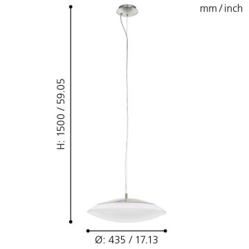 Eglo 97812 - Dimbar LED-lampakrona med snöre FRATTINA-C 1xLED/27W/230V