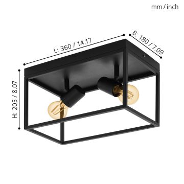 Eglo 98332 - Takbelysning SILENTINA 2xE27/40W/230V