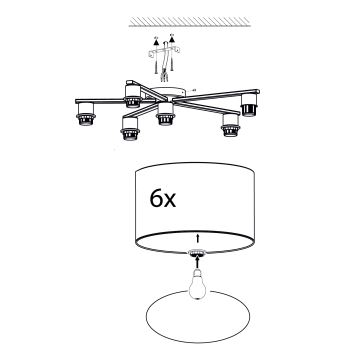 Eglo 98409 - Takbelysning PASTORE 6xE27/40W/230V