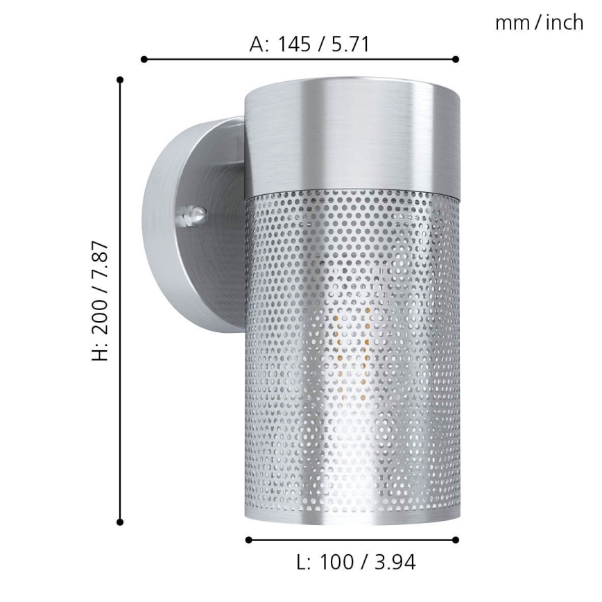 Eglo 98741 - Utomhus Väggbelysning fläktTECOLO 1xE27/28W/230V