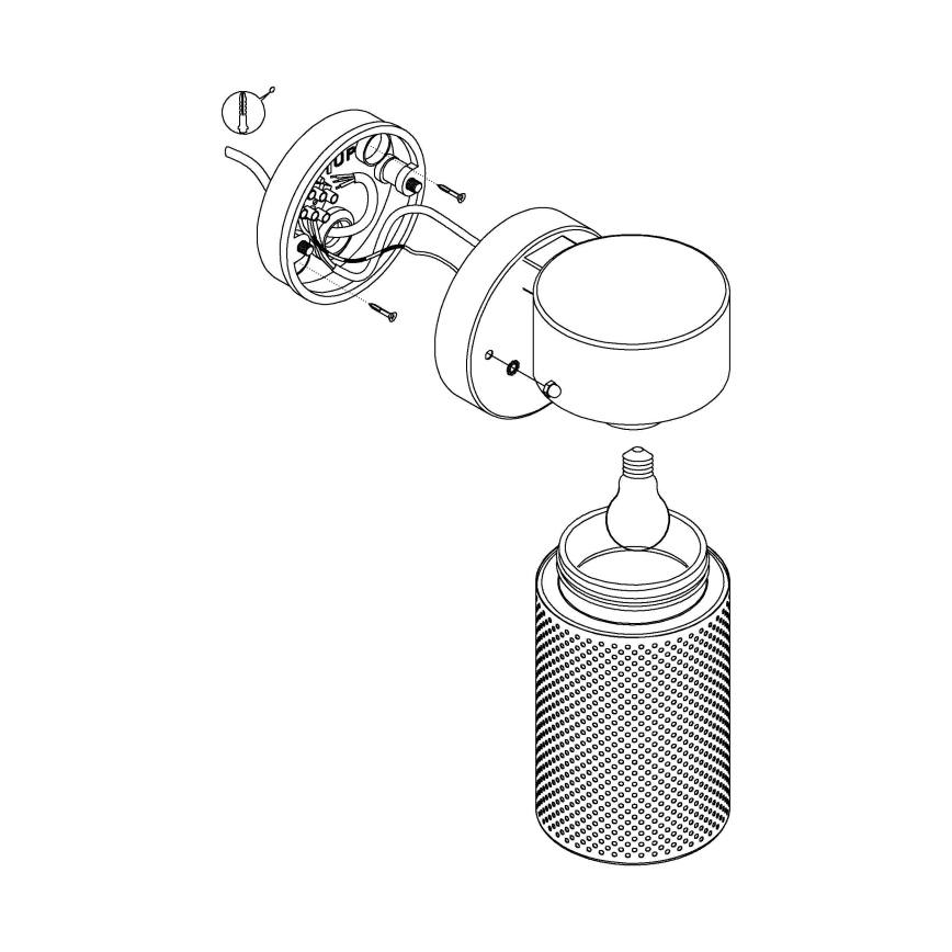 Eglo 98741 - Utomhus Väggbelysning fläktTECOLO 1xE27/28W/230V