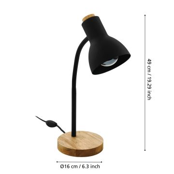 Eglo - Bordslampa  1xE27/40W/230V svart