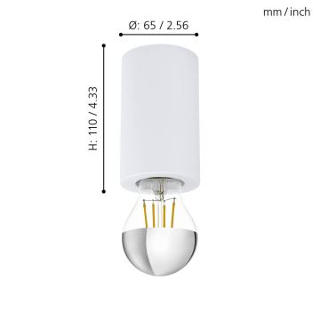 Eglo 99066 - Takbelysning SALUZZO 1xE27/40W/230V