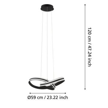 Eglo 99249 - LED Ljuskrona med snöre CORREDERA 2xLED/18W/230V