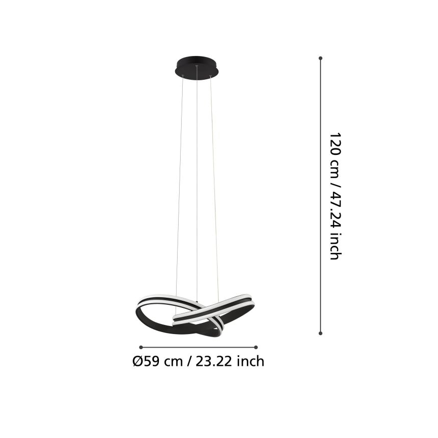 Eglo 99249 - LED Ljuskrona med snöre CORREDERA 2xLED/18W/230V