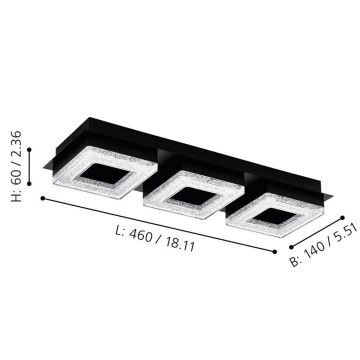 Eglo 99325 - LED Takbelysning FRADELO 3xLED/4W/230V