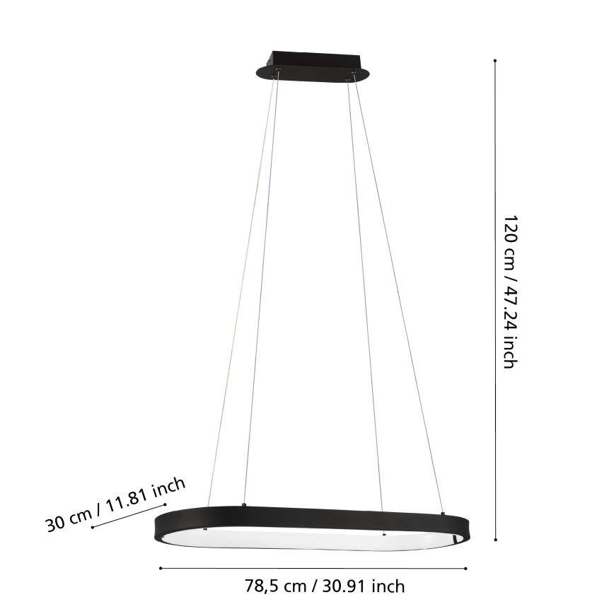 Eglo 99358 - LED Ljuskrona med snöre CODRIALES LED/30W/230V