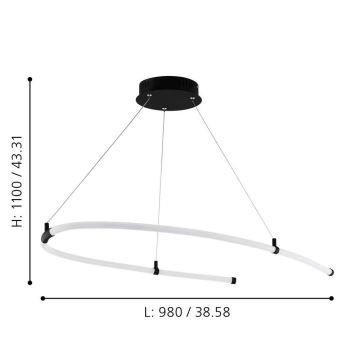 Eglo 99429 - LED Ljuskrona med snöre ALAMEDILLA LED/27W/230V