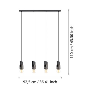 Eglo - Ljusskrona med upphängningsrem  4xE27/40W/230V