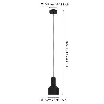 Eglo - Ljusskrona med upphängningsrem  1xE27/40W/230V