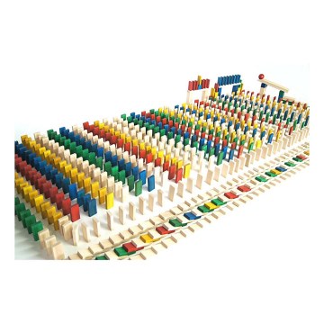 EkoToys - Domino av trä 4 färgrik 830 delar