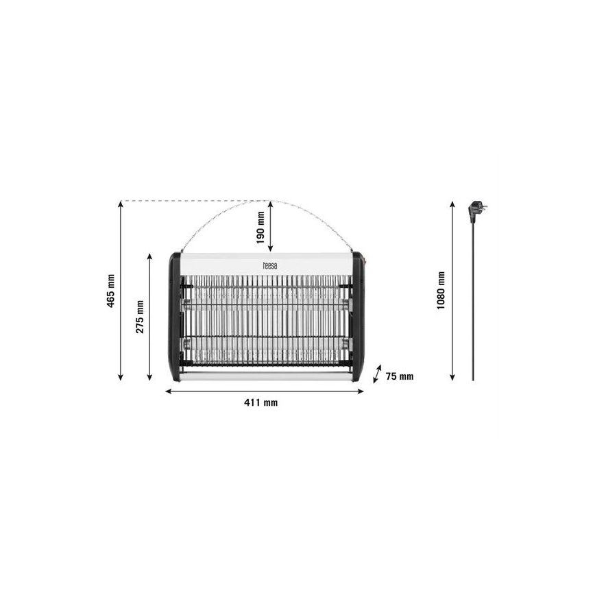 Elektrisk insektszapper 2x10W/230V 80m2