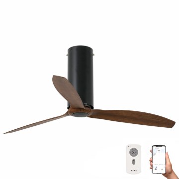 FARO 32037WP - Takfläkt TUBE FAN svart/brun d. 128 cm SMART + RC