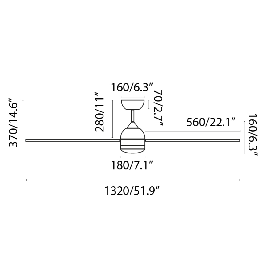 FARO 33524WP - LED Takfläkt POROS LED/19W/230V d. 132 cm SMART + Fjärrkontroll