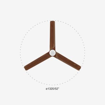 FARO 33809-1TW - LED Ljusreglerad fan HEYWOOD LED/10W/230V 2700/4000/6500K diameter 132 cm + fjärrkontroll