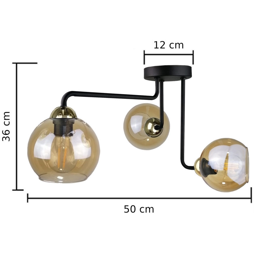 Fäst ljuskrona MONDE GOLD 3xE27/60W/230V