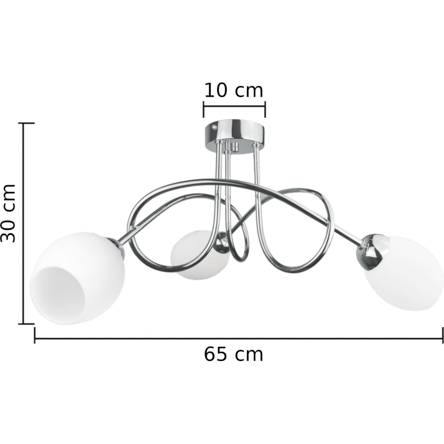 Fäst ljuskrona TWIST WHITE 3xE14/40W/230V