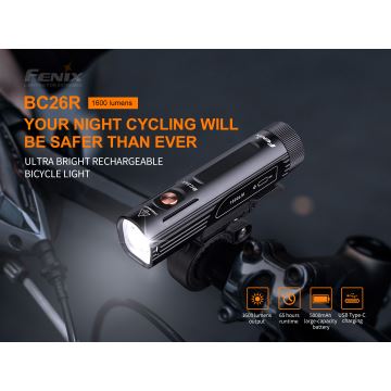 Fenix BC26R - LED Uppladdningsbar cykellampa LED/USB IP68 1600 lm 65 timmar